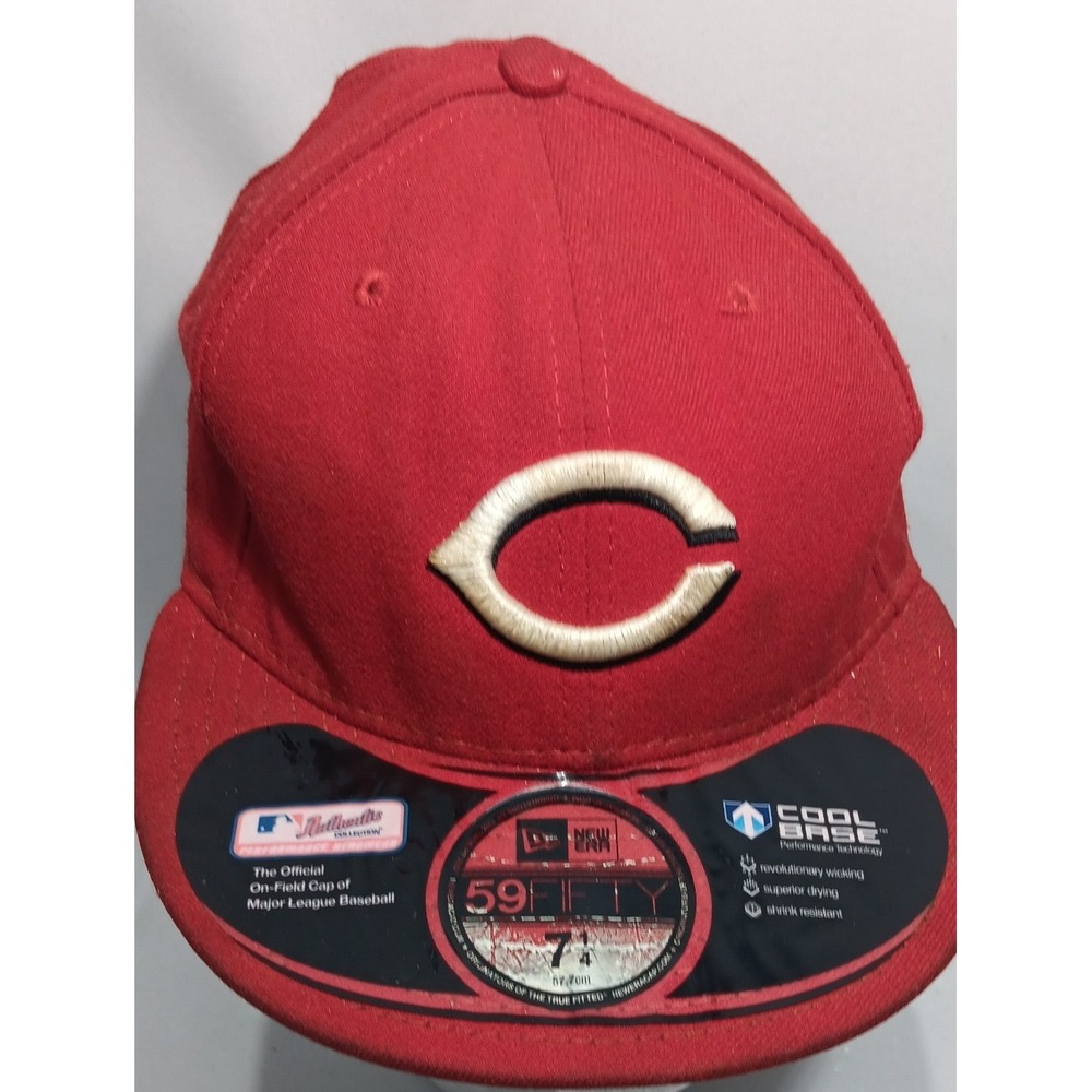 New Era Cincinnati Reds MLB Baseball Cap 59FIFTY Red Fitted Hat Size 7 1/4